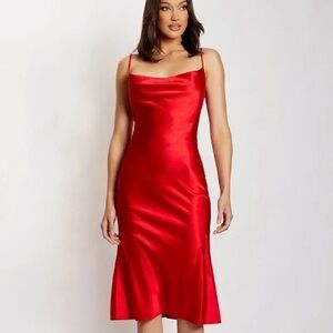 Meshki TabithaElegant Red Satin Dress